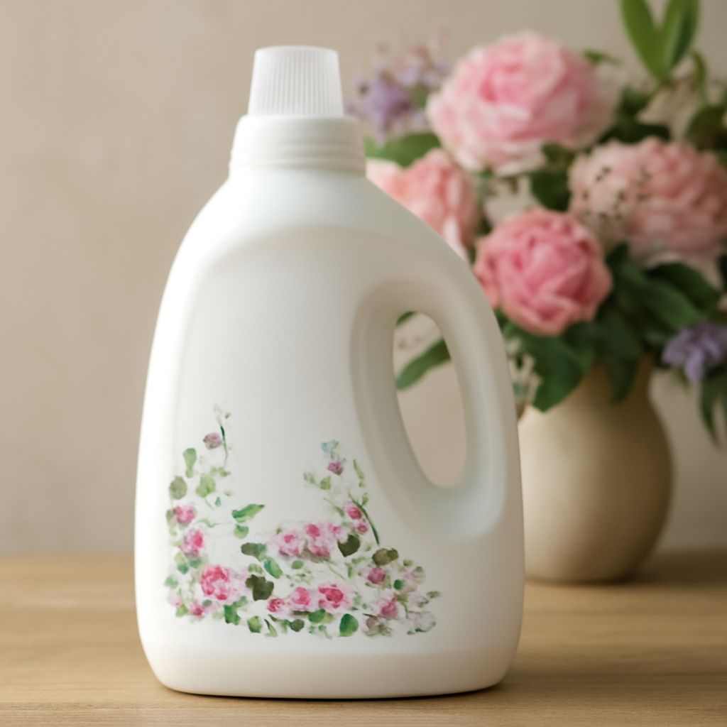 Baking soda laundry detergent in a laundry room setting