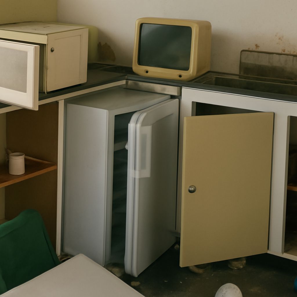 Technician arranging free appliance pick up for haul away