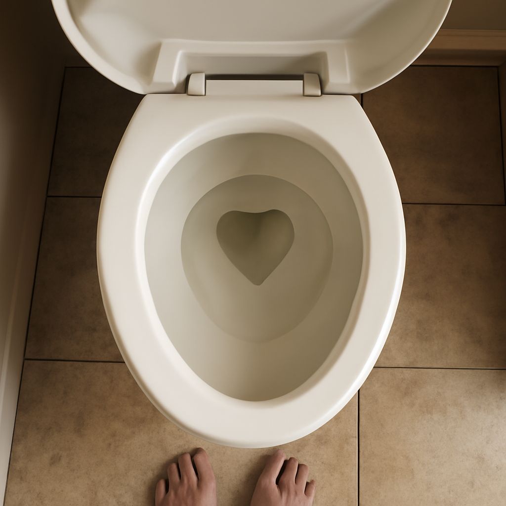 White calcium buildup and hard-water scale inside a toilet bowl