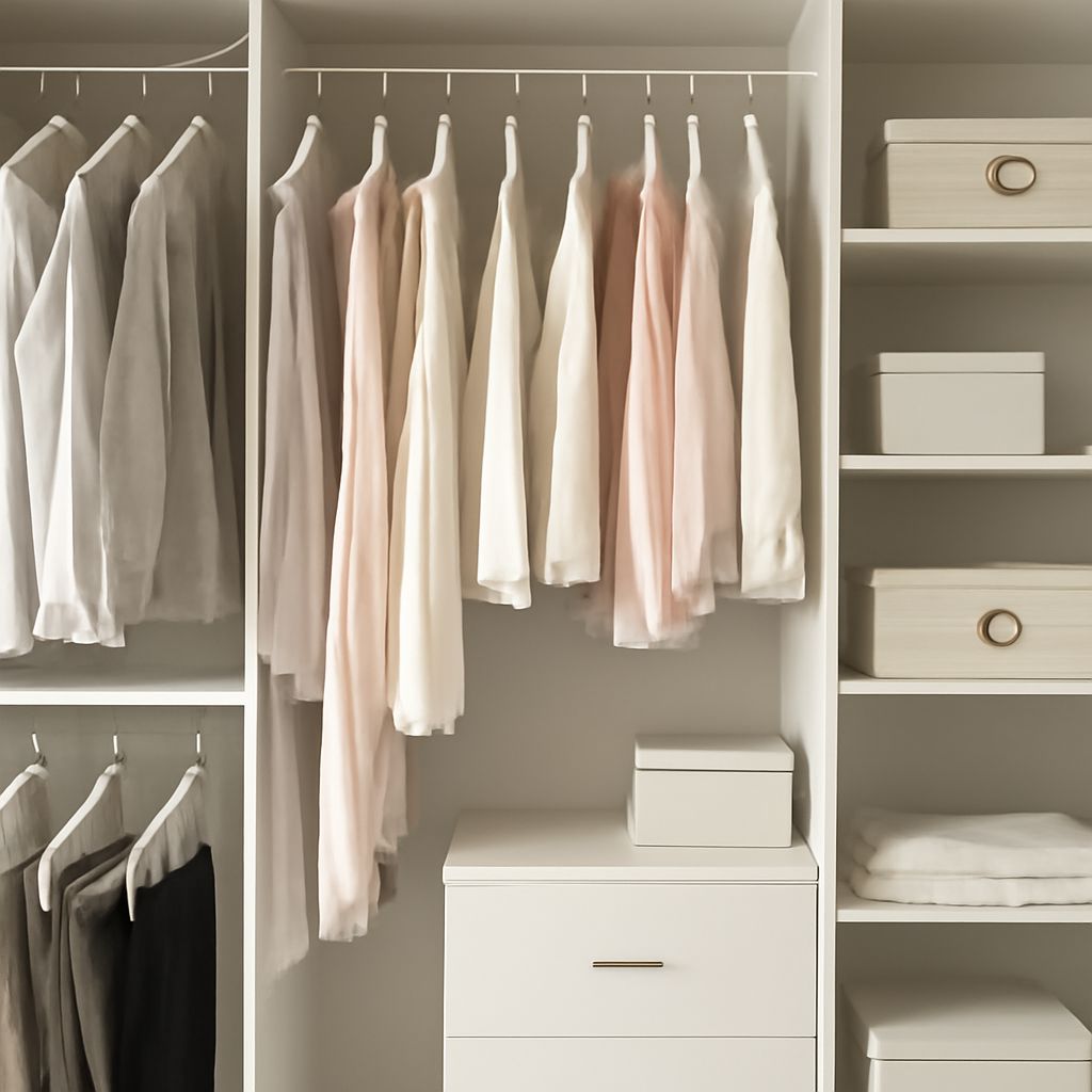 Closet shelf height elevation with rod centerline and storage zones