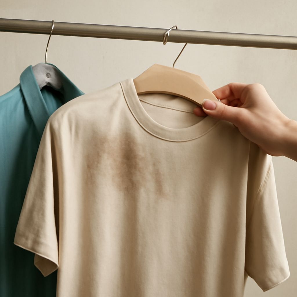Diesel-stained clothing beside detergent and absorbent powder