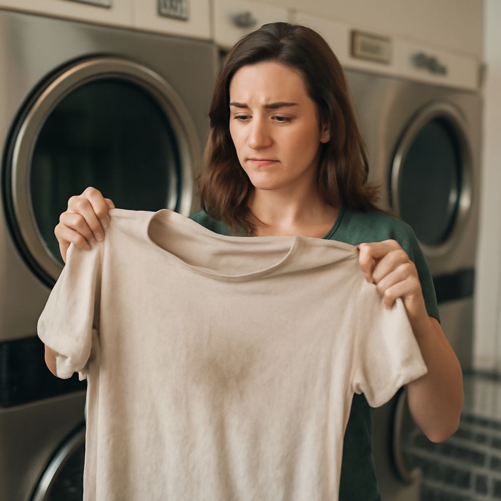 Garment air-drying outdoors after diesel odor treatment