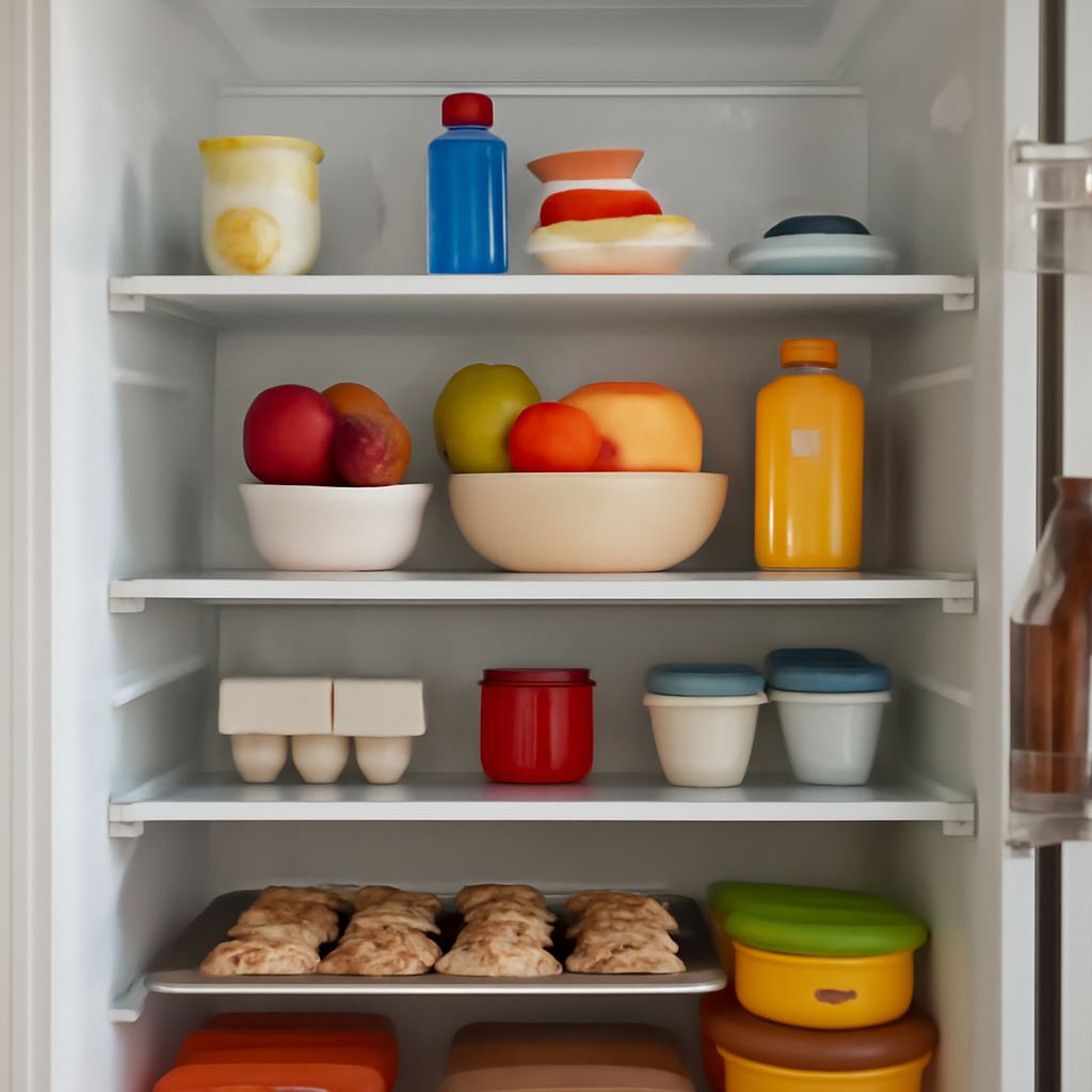 Replacement glass fridge shelf fitted inside a refrigerator