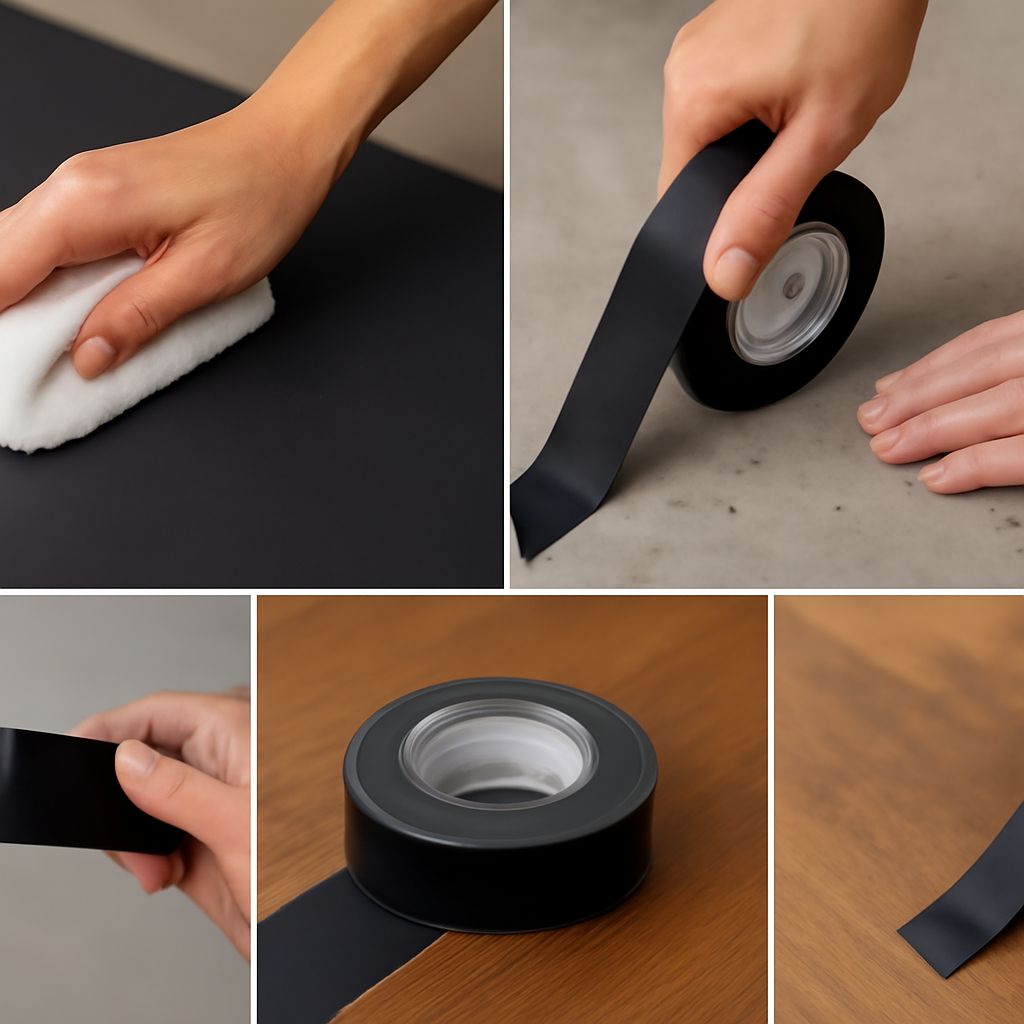 Roll of gaffer tape securing cables on a stage