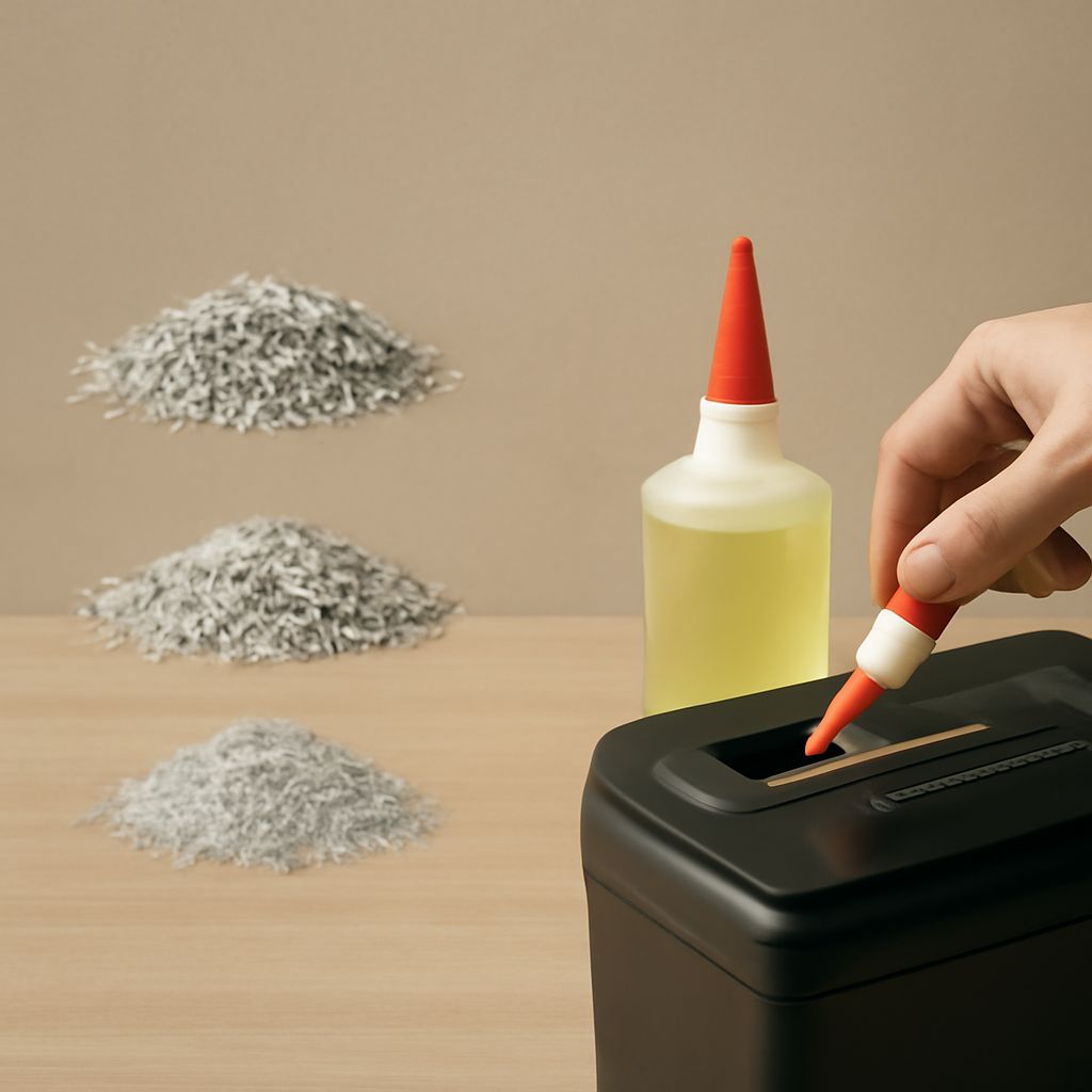 Applying paper shredder oil to shredder cutters