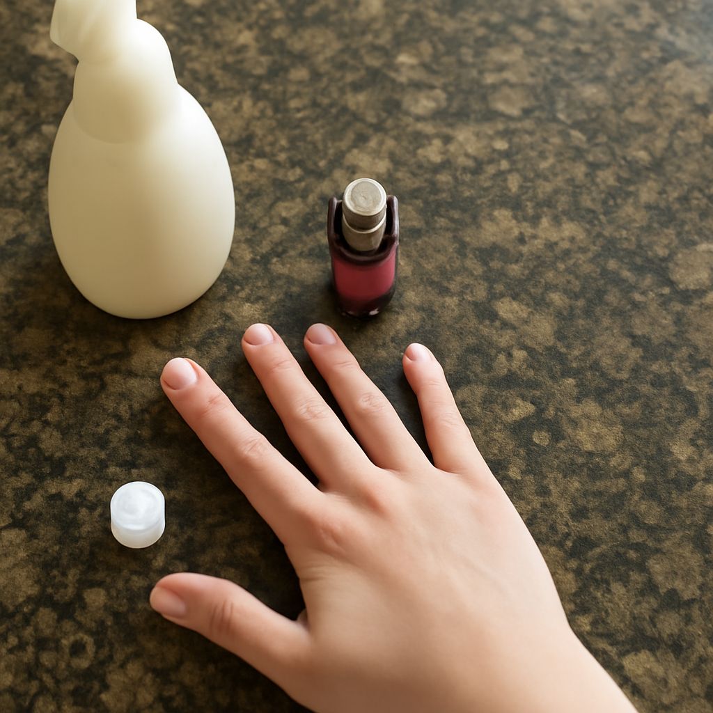 A person gently cleaning spray paint from their hands