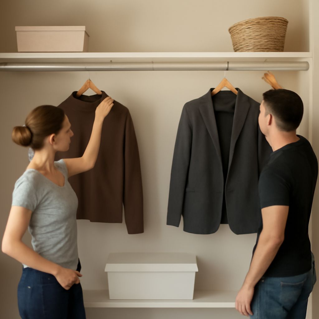 Closet rod height diagram showing centerline and garment clearance