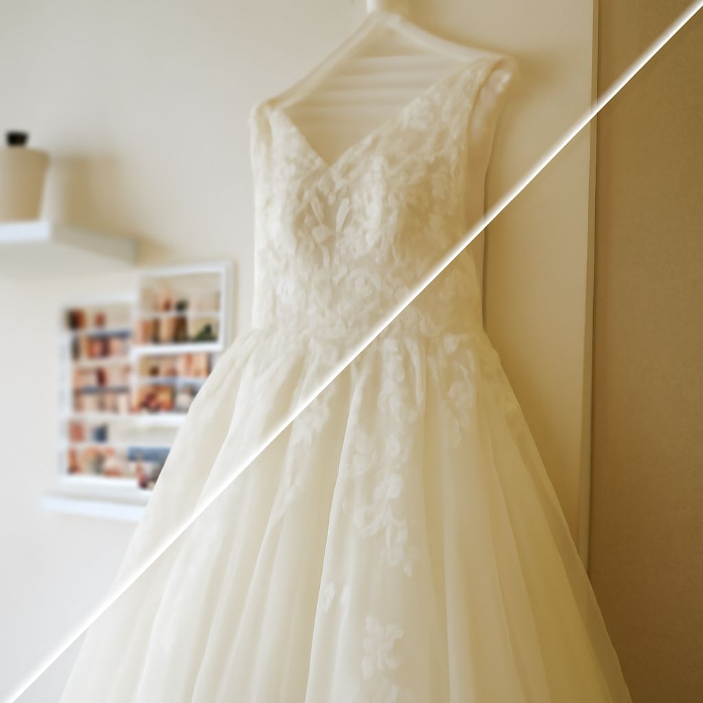 Wedding gown folded in acid-free tissue inside a preservation box