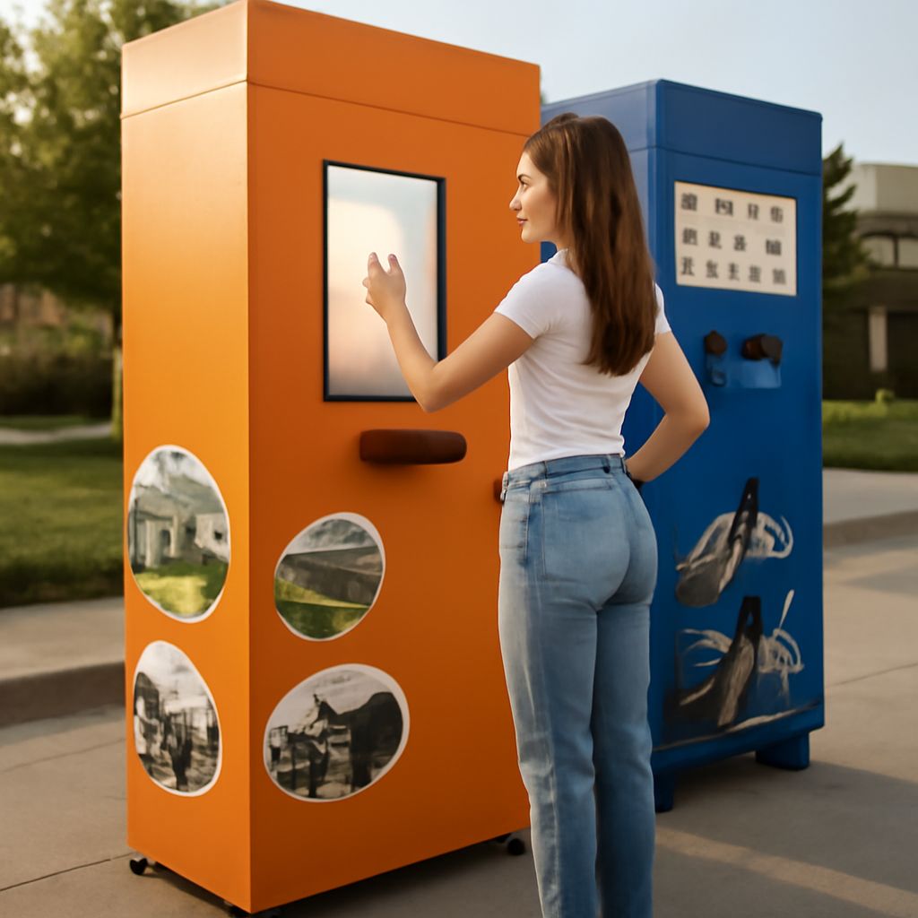 A key duplication machine in use